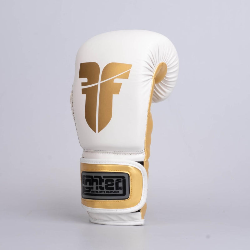 Boxerské rukavice Fighter Training PU - bílá/zlatá, FBG-TRP-002