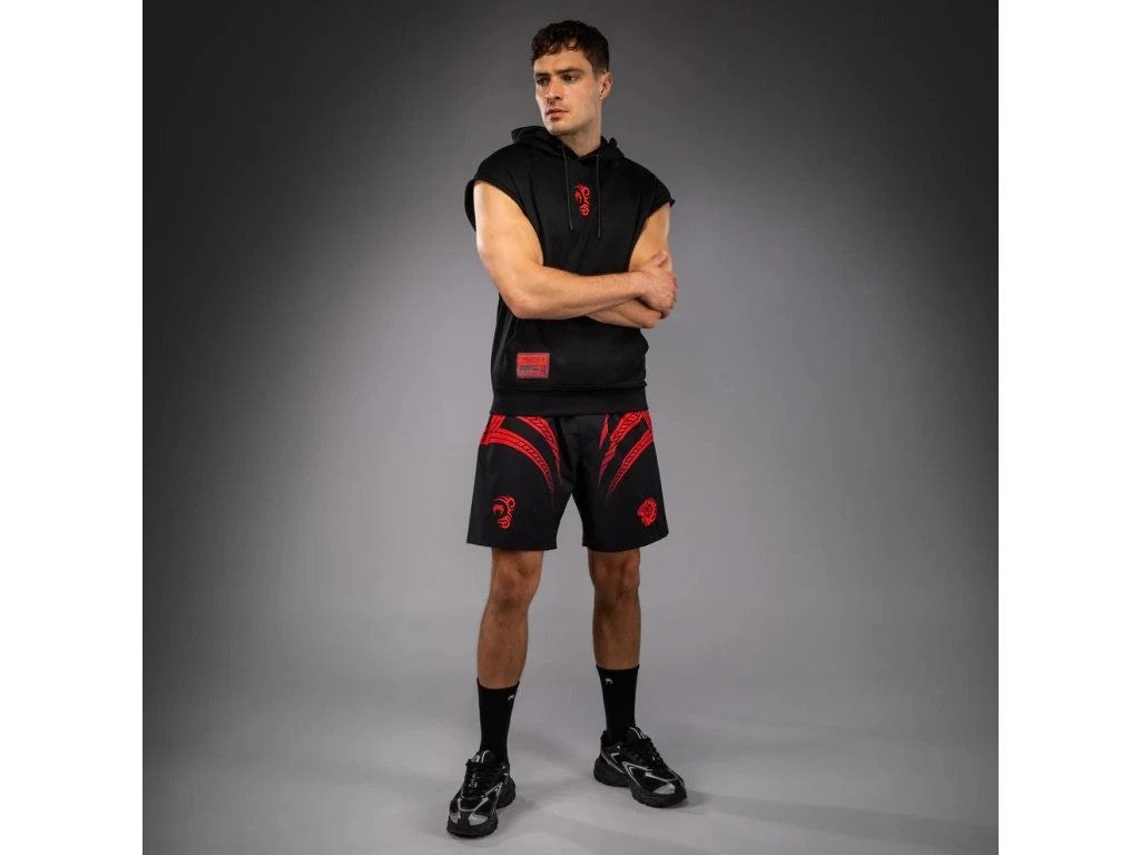 Mikina bez rukávů s kapucí Venum x Mike Tyson Tiger - černá/červená, VENUM-06035-100