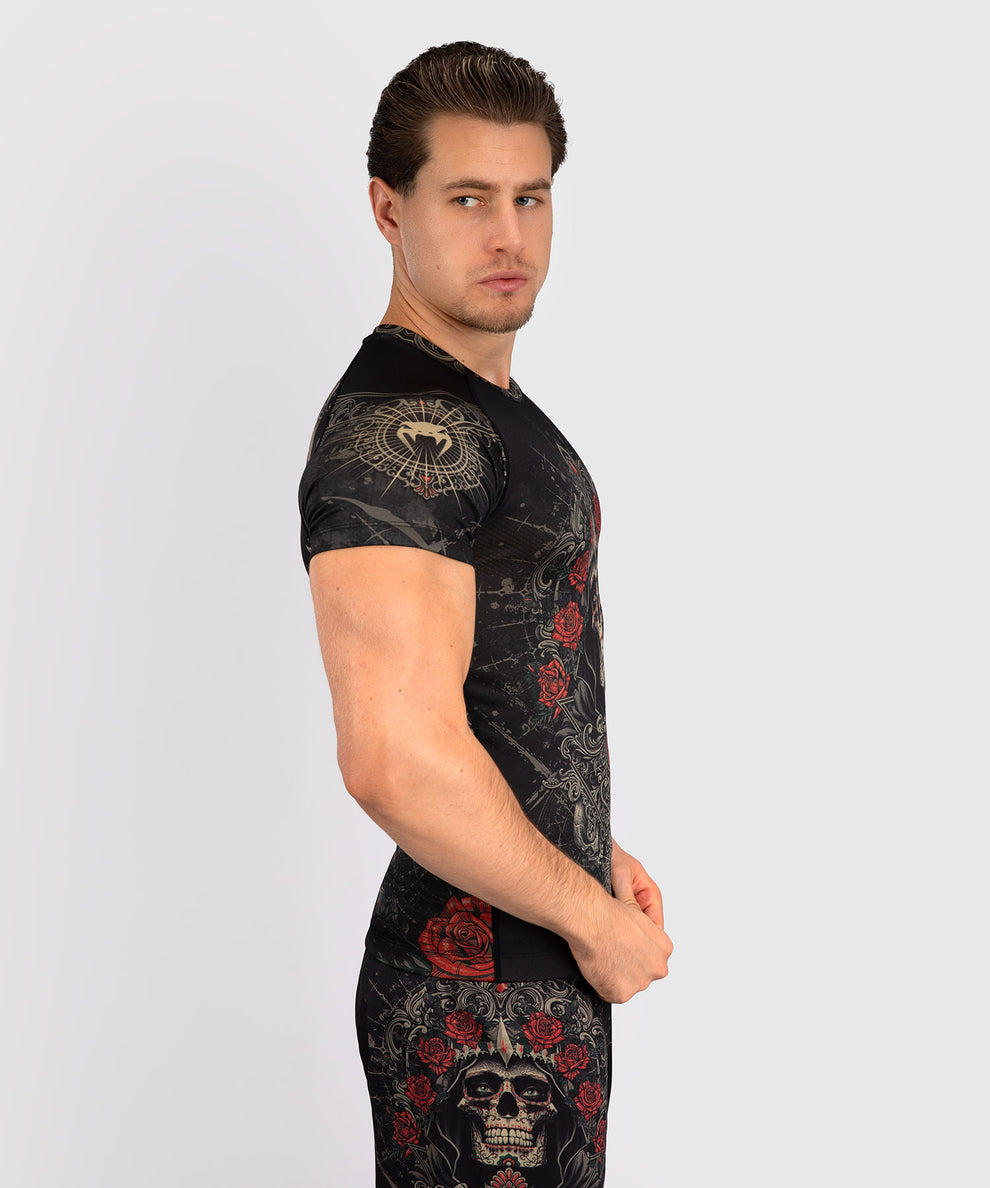 Venum Santa Muerte 5.0 Rashguard s krátkým rukávem, černá - VENUM-05333-603