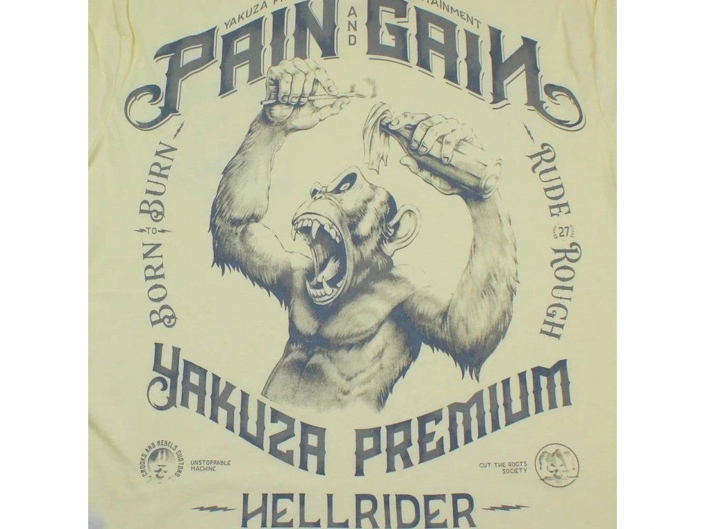 Pánské triko Yakuza Premium, Pain and Gain - žlutá, YPS-3909