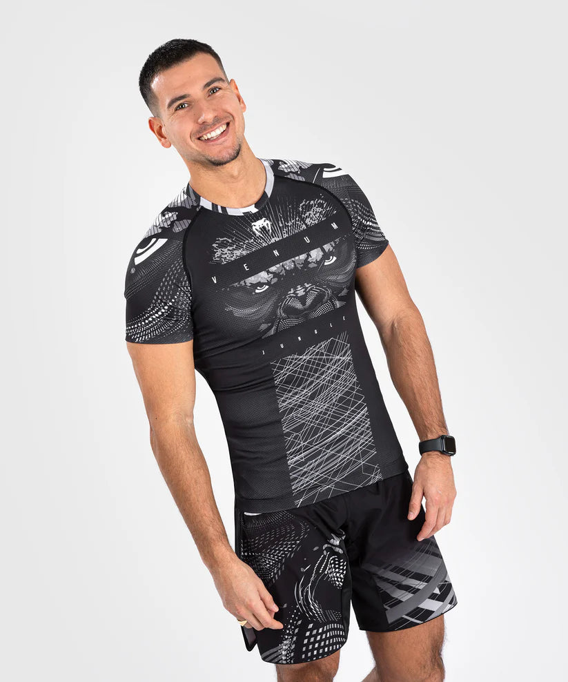 Venum Gorilla Jungle Rashguard s krátkým rukávem, černá/bílá VENUM-05077-108