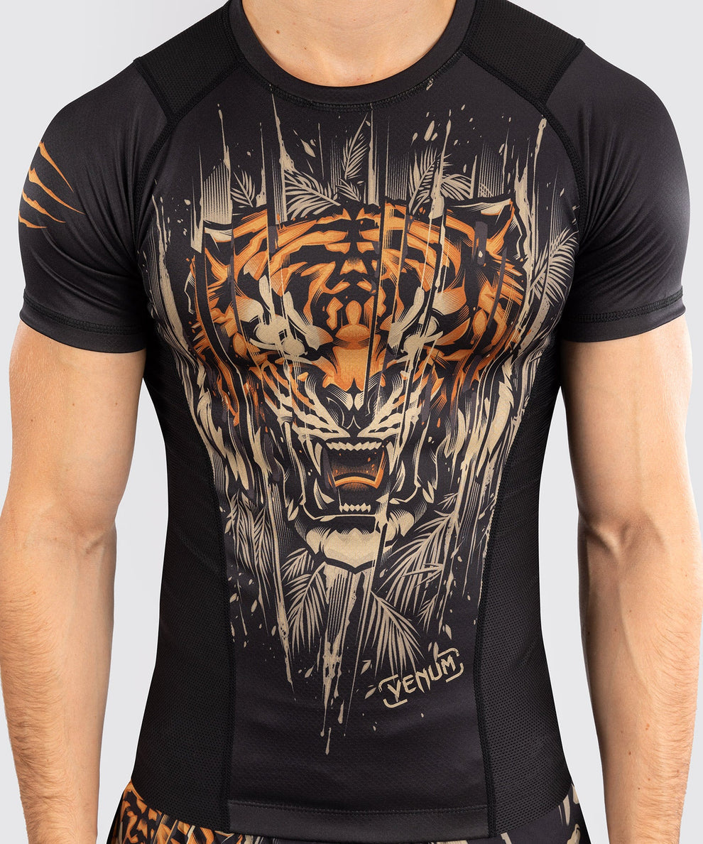 Venum Tiger rashguard s krátkým rukávem - černá, VENUM-05340-117