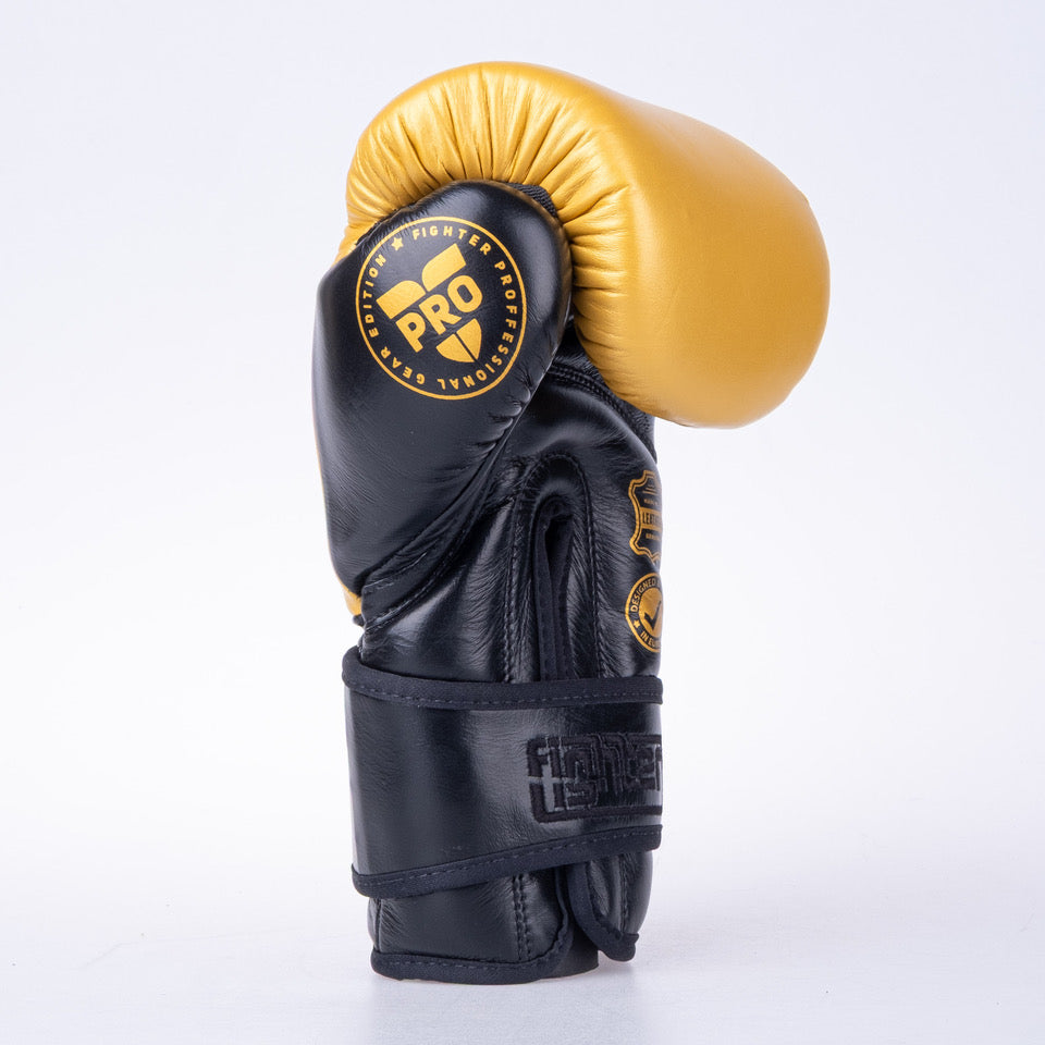 Boxerské rukavice Fighter Pro - zlatá/černá, FBG-PRO-005