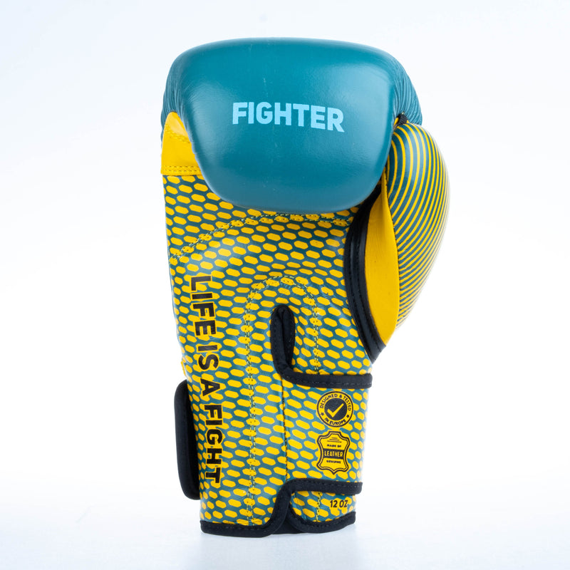 Boxerské rukavice Fighter Training - modrá/žlutá, FBG-TRN-003