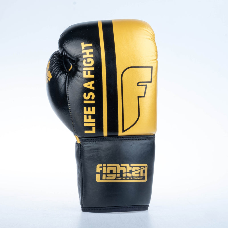 Boxerské rukavice Fighter Competition - černá/zlatá, FBGF-002GL