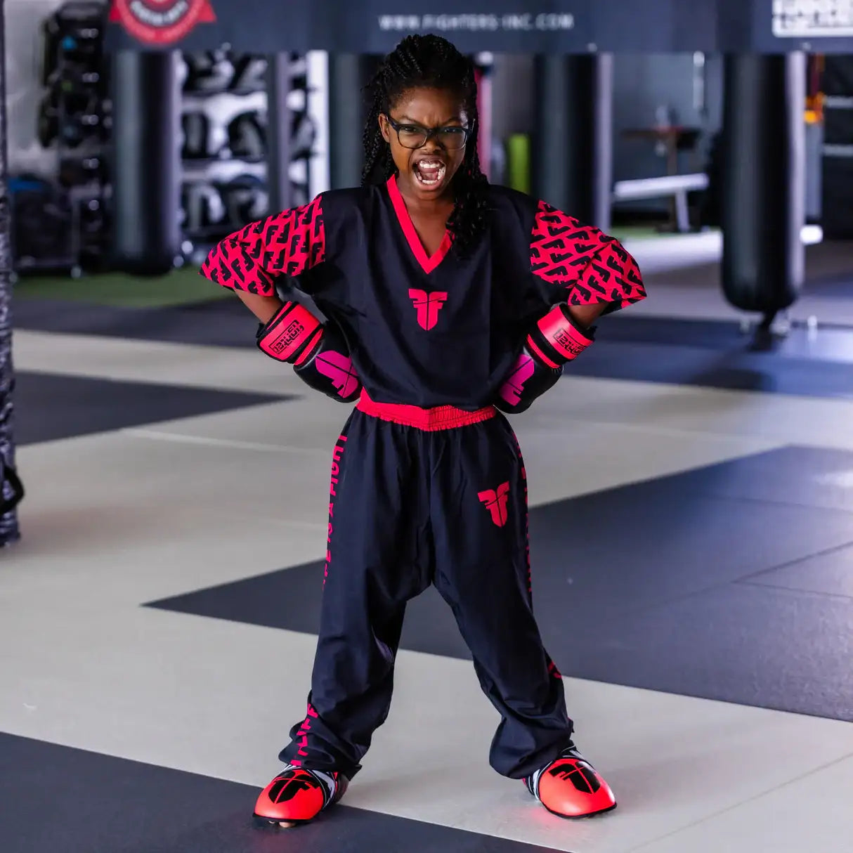 Fighter uniforma - černá/růžová, FSCU-WRD-0207