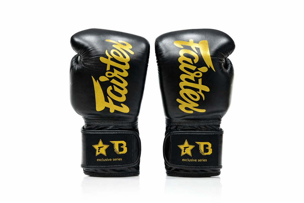 Fairtex boxerské rukavice Booster series - černá/zlatá, FXB BG V2