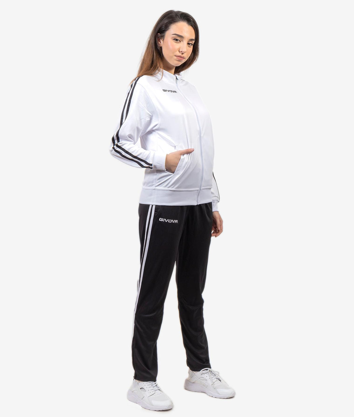 Tepláková souprava Givova Revolution Summer - bílá/černá, TR033S-0310