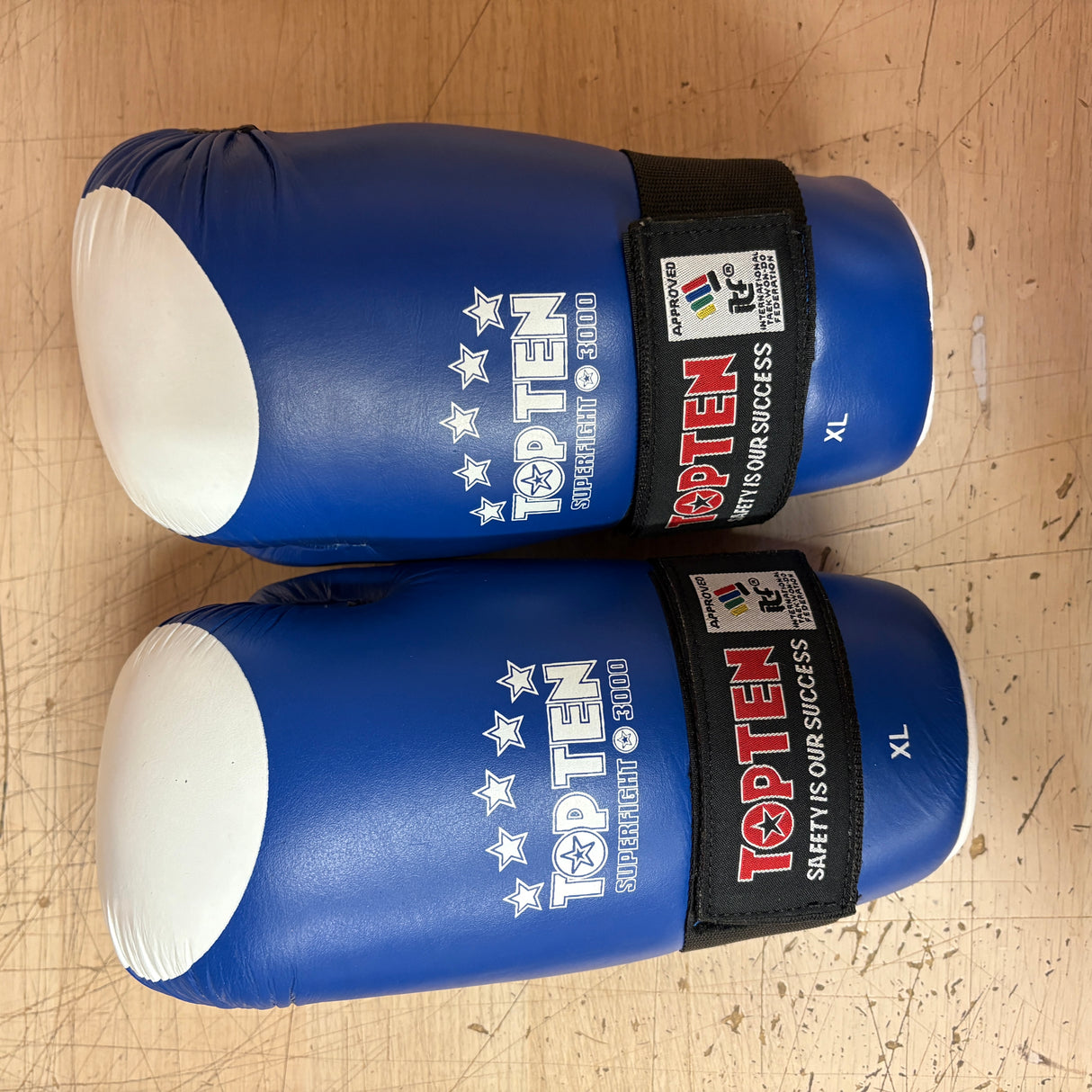 POŠKOZENÉ : Otevřené rukavice TOP TEN ITF Superfight 3000 - modrá, 2053-6