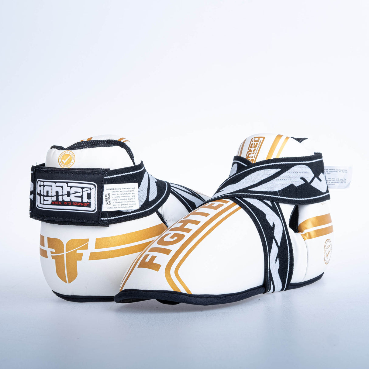 Chrániče nohou Fighter Stripe - SGP Edice - bílá/zlatá