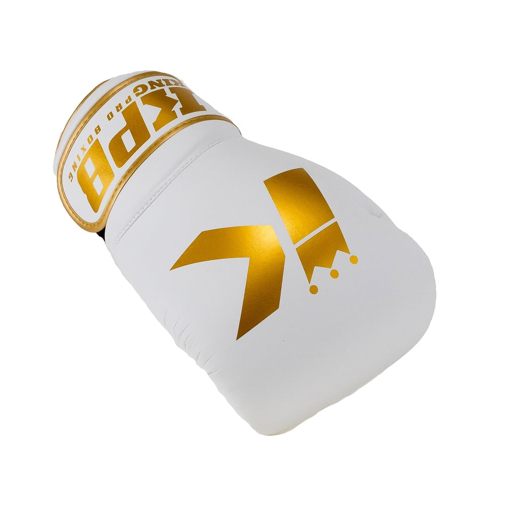 King Pro Boxing boxerské rukavice Pellis - bílá/zlatá, KPB/BGK-4