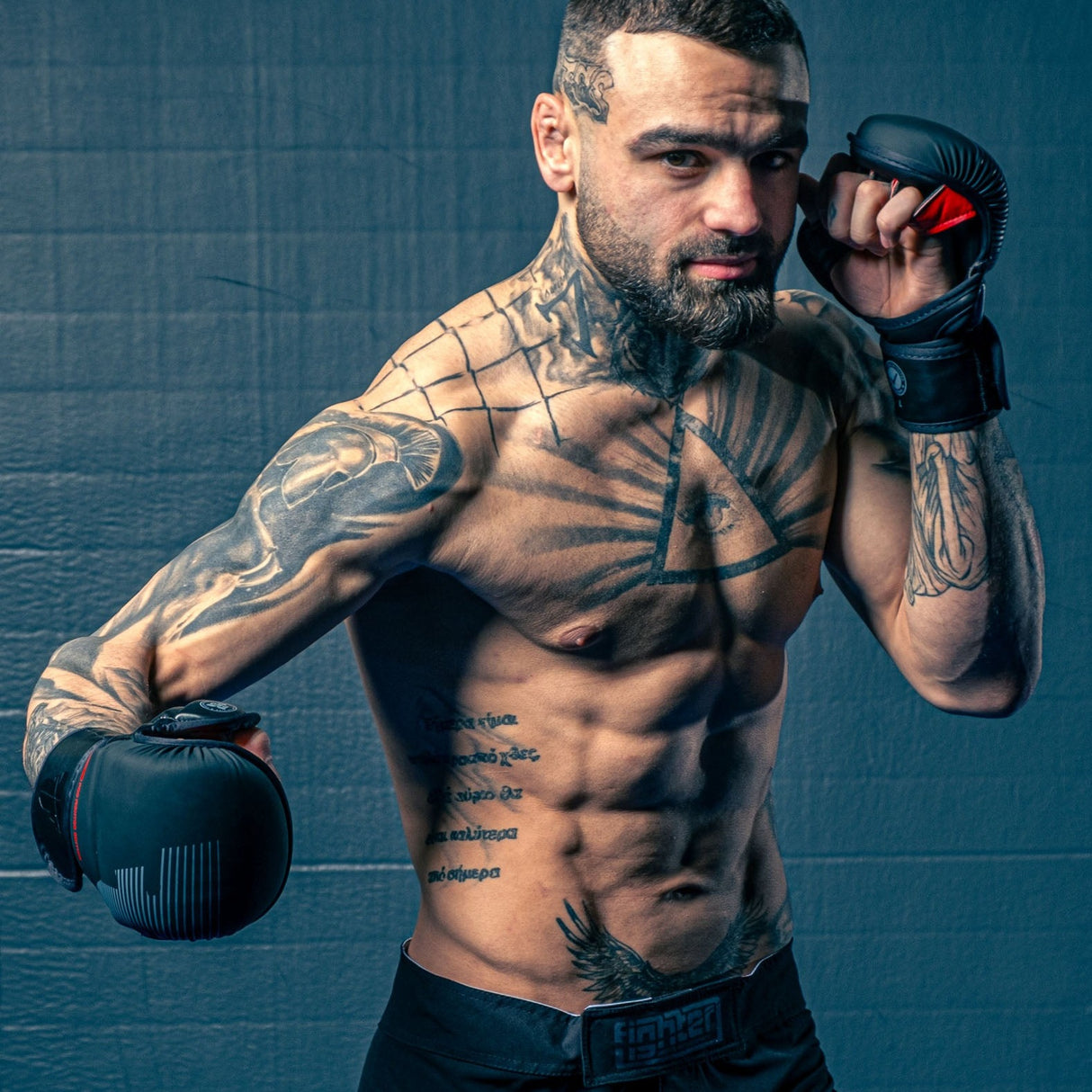 Fighter MMA rukavice Pro PU - černá, FMG-PRO-001