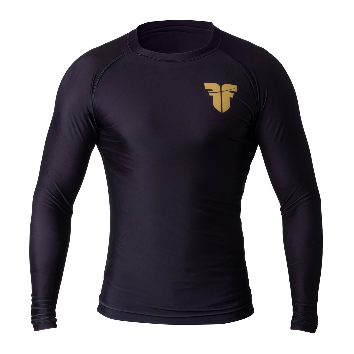 Fighter Rashguard s dlouhým rukávem - černá/zlatá, RSG-PLN-LS-01