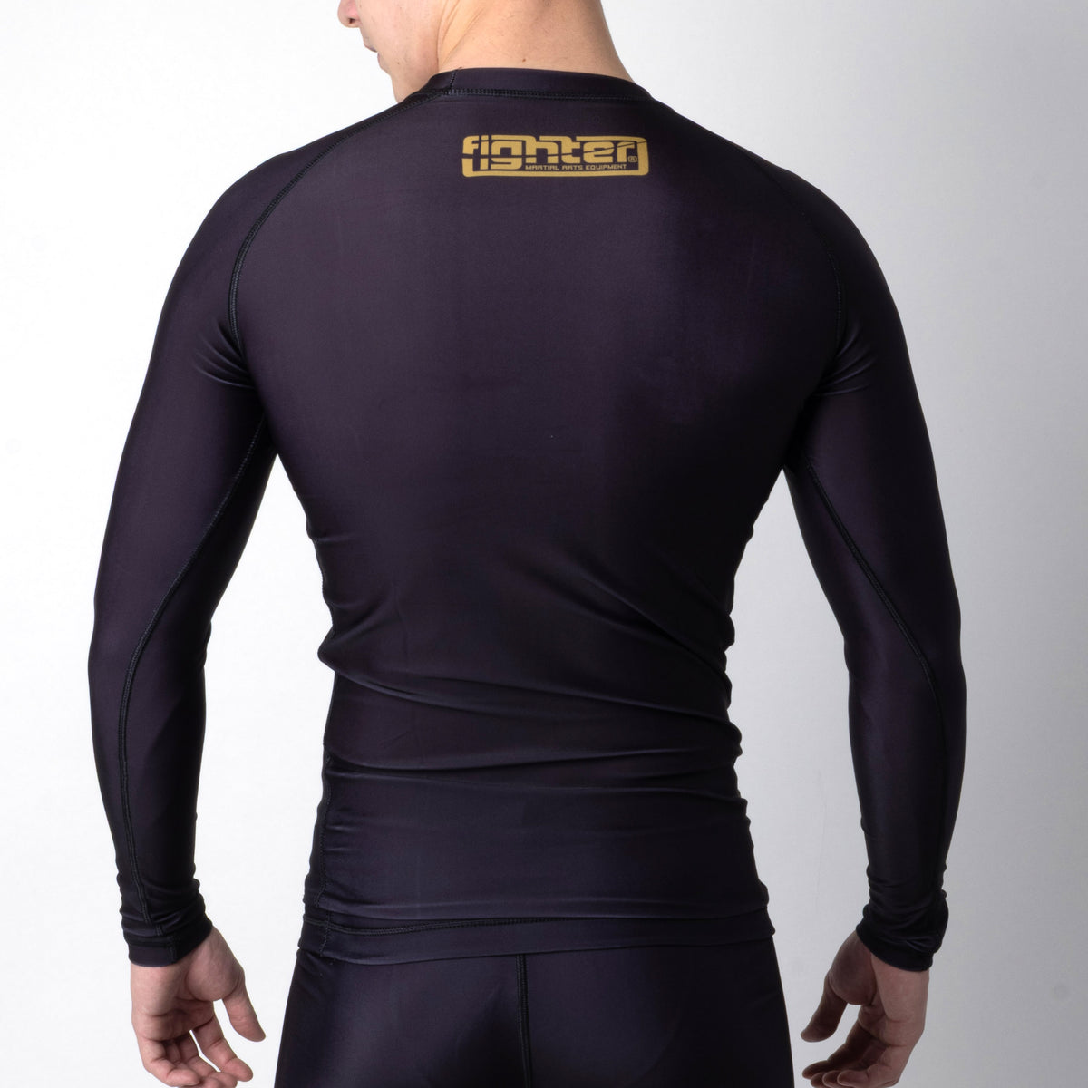 Fighter Rashguard s dlouhým rukávem - černá/zlatá, RSG-PLN-LS-01