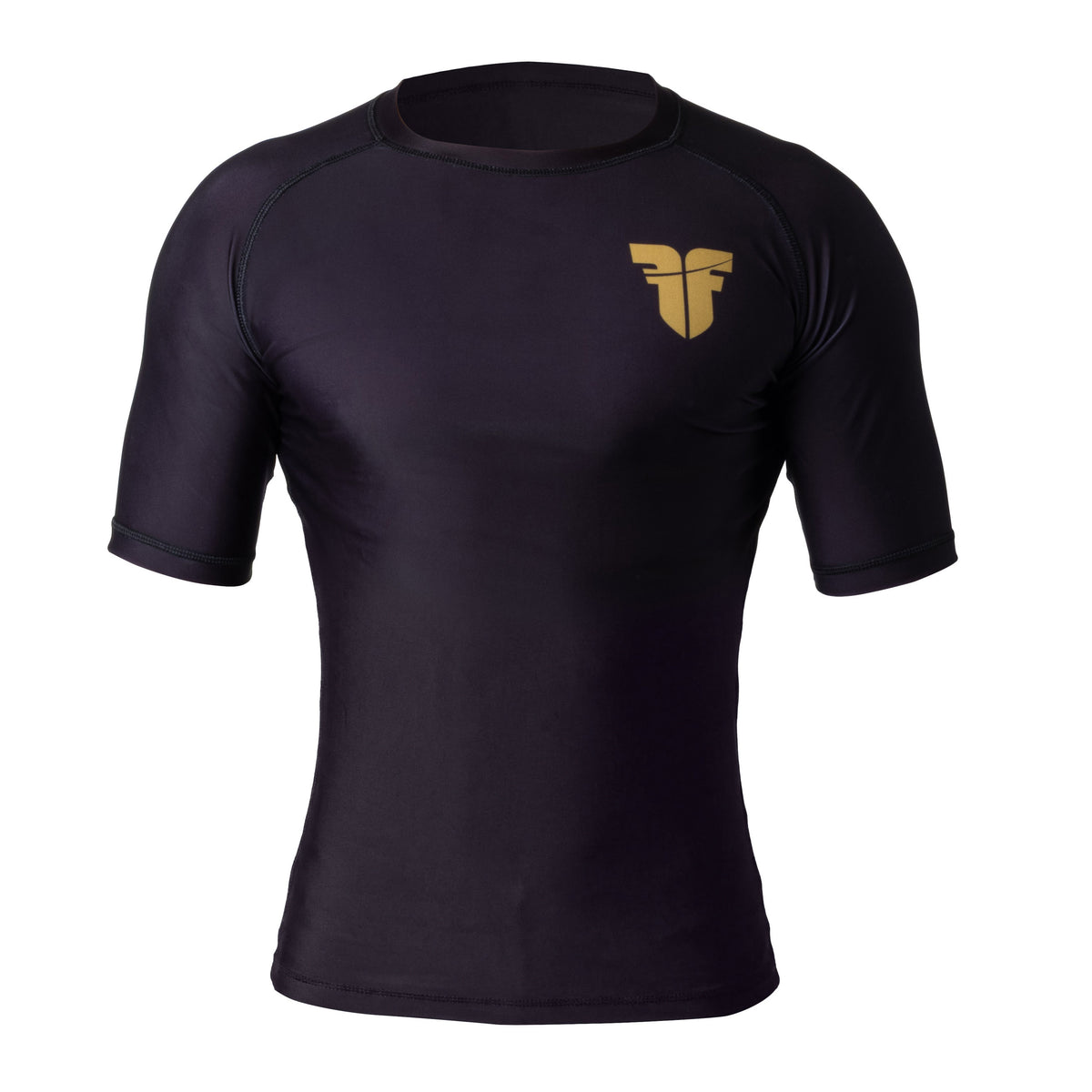 Fighter Rashguard s krátkým rukávem - černá/zlatá, RSG-PLN-SS-01
