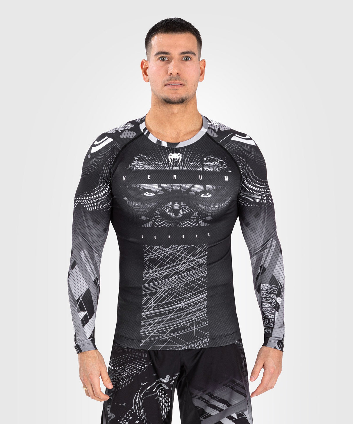 Venum Gorilla Jungle rashguard s dlouhým rukávem - černá/bílá, VENUM-05078-108