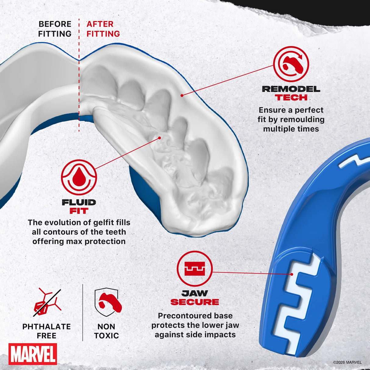SAFEJAWZ chrániče zubů Marvel X-Men Beast, modrá, SJBeast