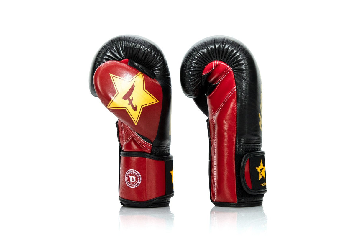 Fairtex boxerské rukavice Booster series - černá/červená, FXB BG V2 BK/RD/GD