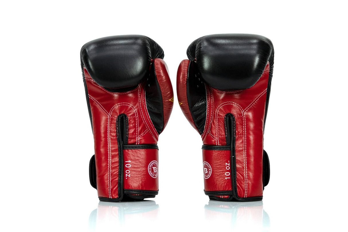 Fairtex boxerské rukavice Booster series - černá/červená, FXB BG V2 BK/RD/GD