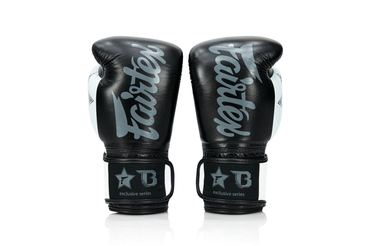 Booster x Fairtex boxerské rukavice FXB V2 - černá/bílá, FXB-BG-V2-BK/WH