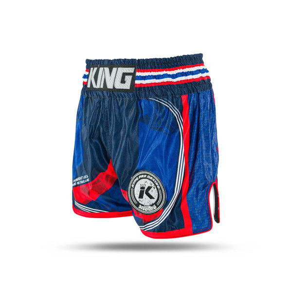 King Classic Muay Thai trenky - modrá/červená, KPB FLAG 2