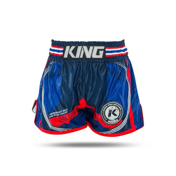 King Classic Muay Thai trenky - modrá/červená,  KPB FLAG 2