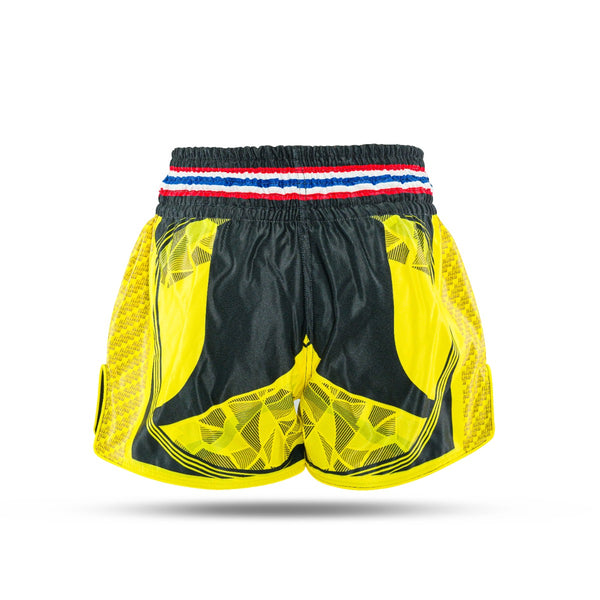 King Classic Muay Thai trenky - žlutá/černá, KPB FLAG 3