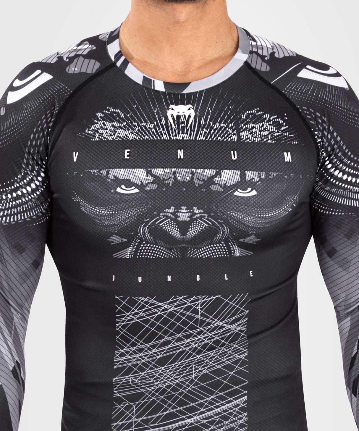 Venum Gorilla Jungle rashguard s dlouhým rukávem - černá/bílá, VENUM-05078-108