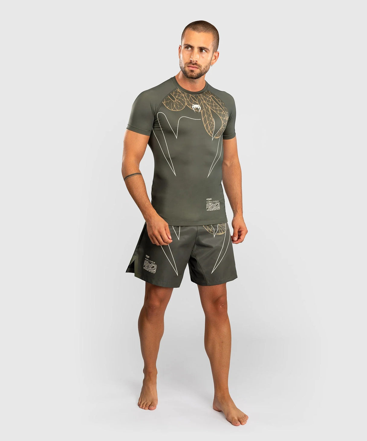 Venum rashguard Serpenti s krátkým rukávem, khaki, VENUM-05749-590