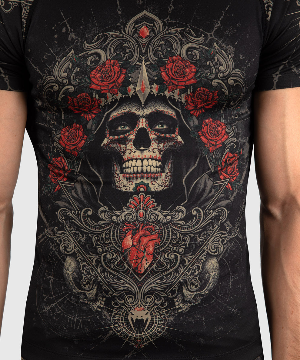 Venum Santa Muerte 5.0 Rashguard s krátkým rukávem, černá - VENUM-05333-603