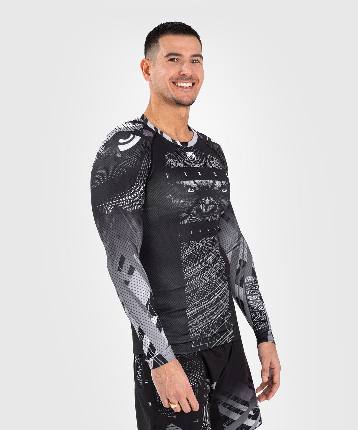 Venum Gorilla Jungle rashguard s dlouhým rukávem - černá/bílá, VENUM-05078-108