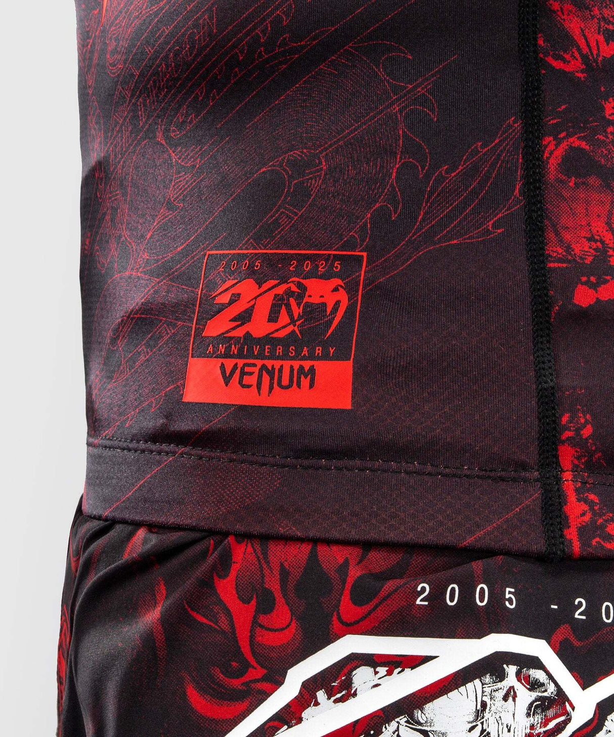 Rashguard Venum 20th Anniversary s krátkým rukávem - černá/červená, VENUM-06100-100
