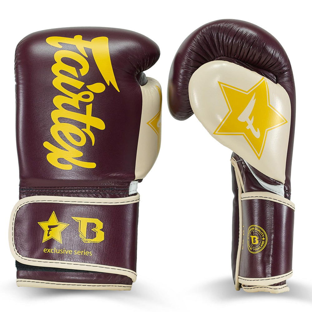Fairtex boxerské rukavice Booster series - vínová/, FXB BG V2 BK/CR