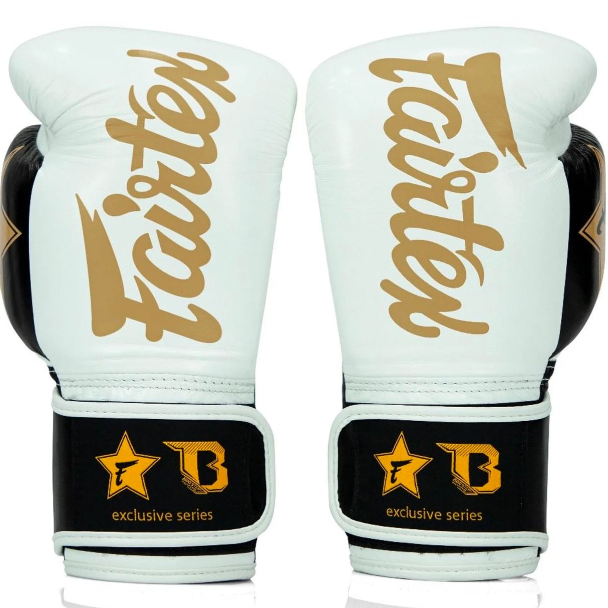 Fairtex boxerské rukavice Booster series - bílá/zlatá FXB-BG-V2-WH/BK/GOLD
