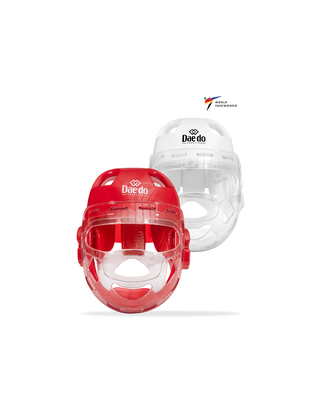 Daedo přilba s maskou Taekwondo WT - červená, 20915R, PRO 20916