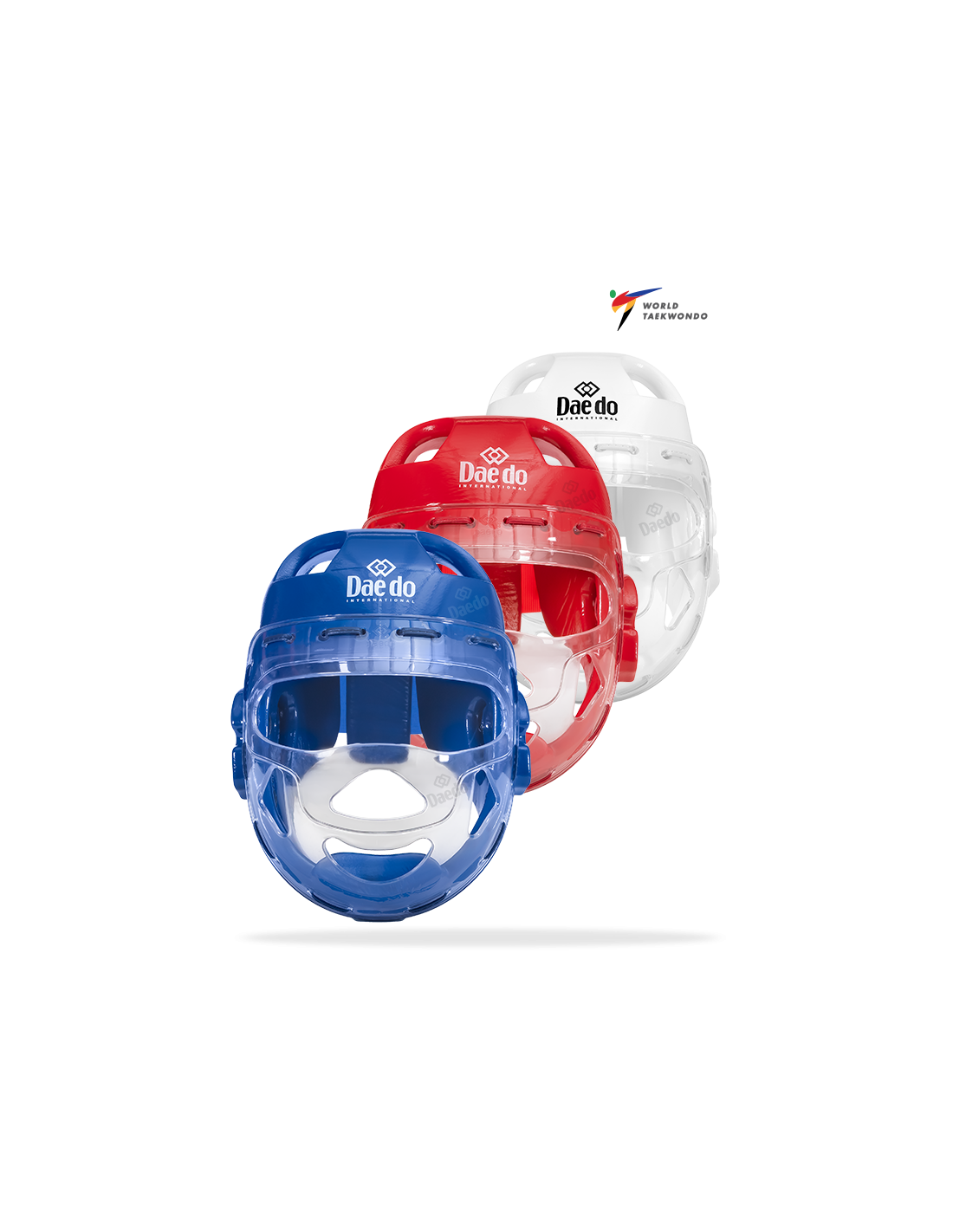 Daedo přilba s maskou Taekwondo WT - červená, 20915R, PRO 20916