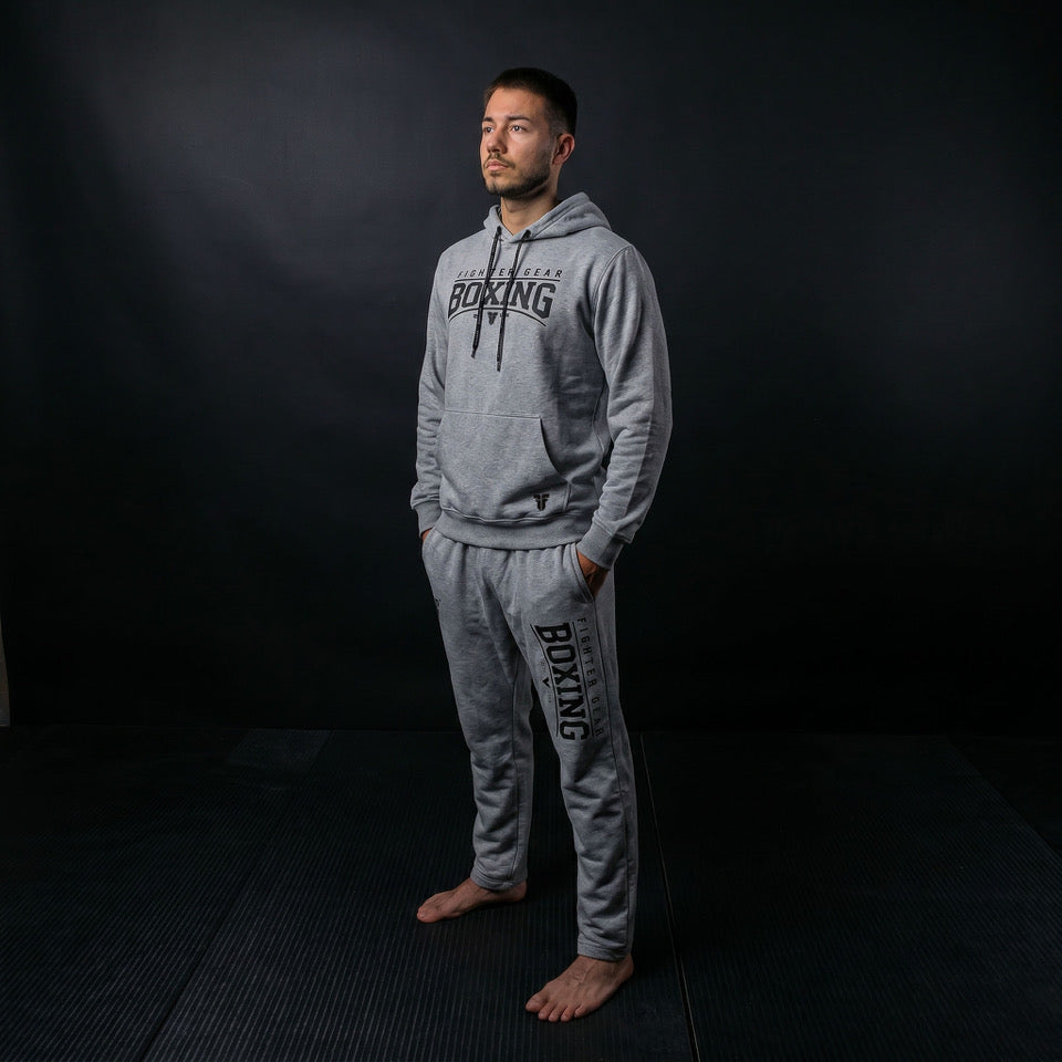 Tepláková souprava Fighter, s potiskem BOXING - šedá