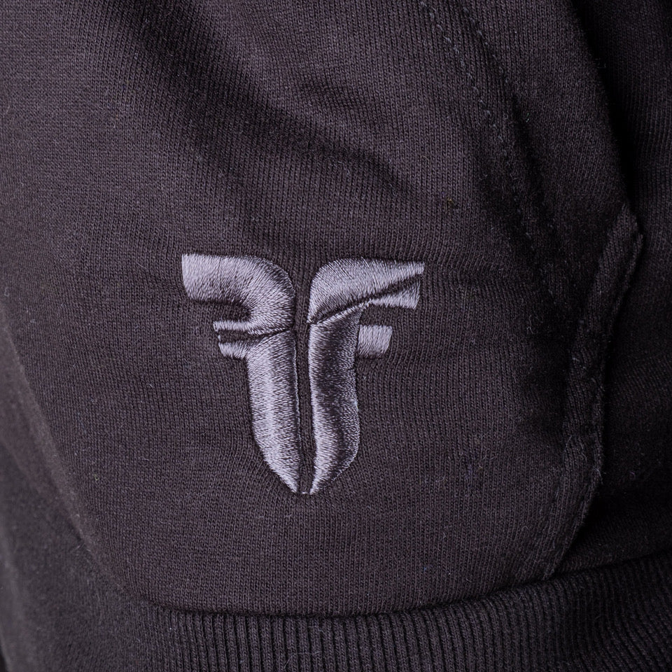 Mikina s kapucí Fighter na zip - černá, F25HZ-02