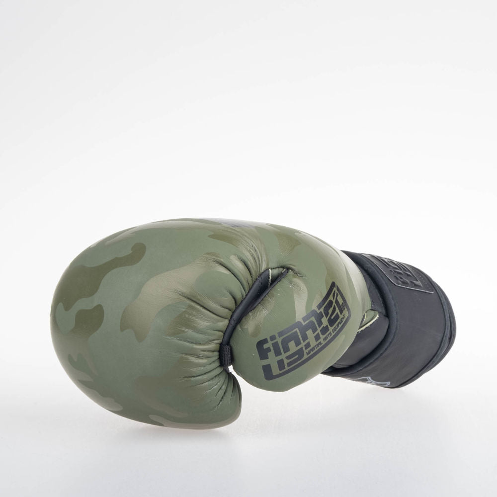Boxerské rukavice Fighter SIAM - khaki/camo, FBG-003CKH