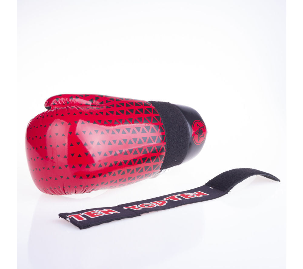 Otevřené rukavice Top Ten Glossy - červená/černá, 2067-49T