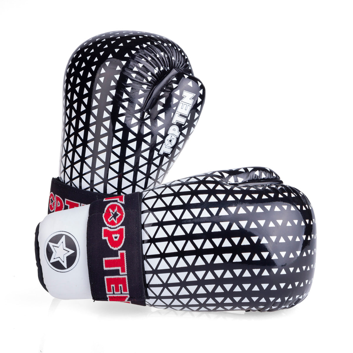 Otevřené rukavice Top Ten Glossy - bílá/černá, 2067-19T