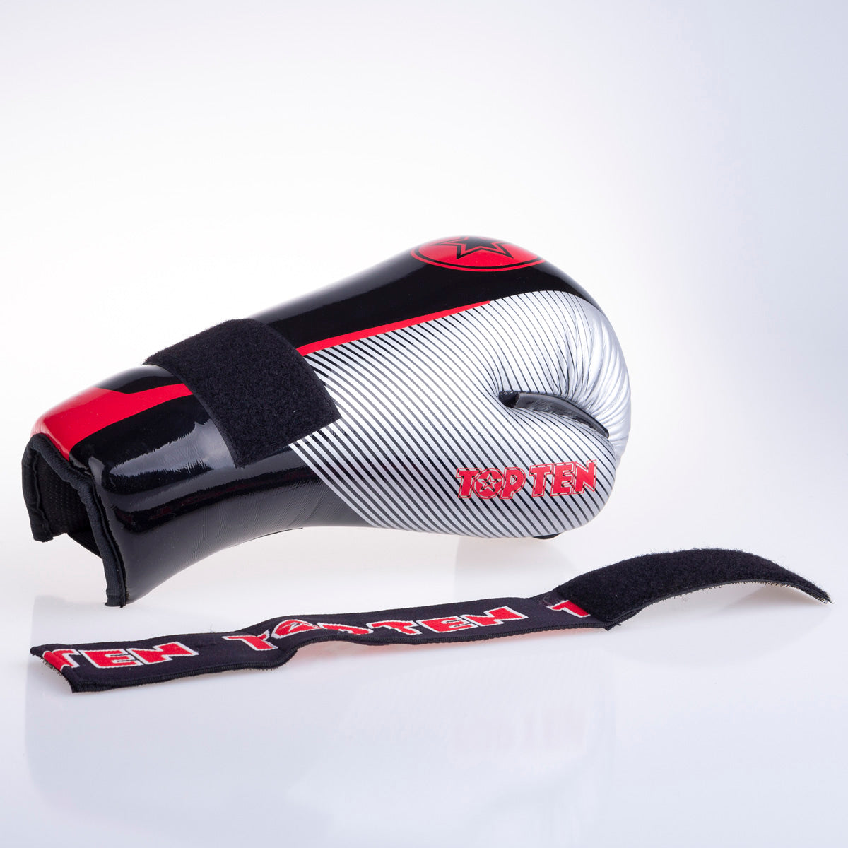 Otevřené rukavice Top Ten Glossy - černá/šedá, 2067-948S