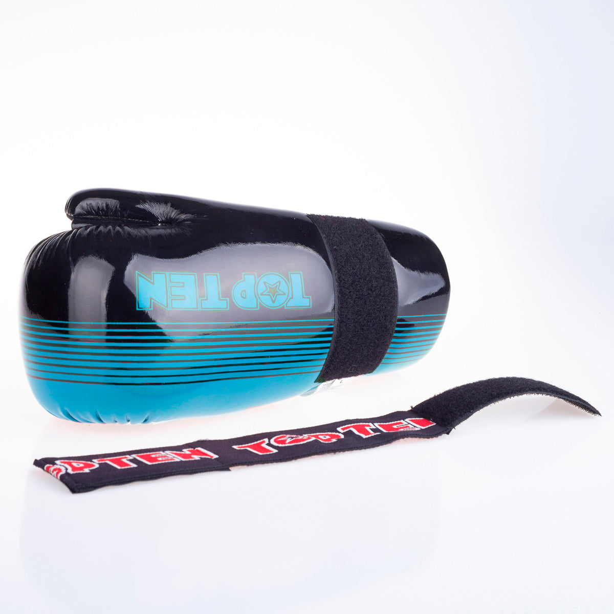 Otevřené rukavice Top Ten Glossy - černá/modrá, 2067-96LA