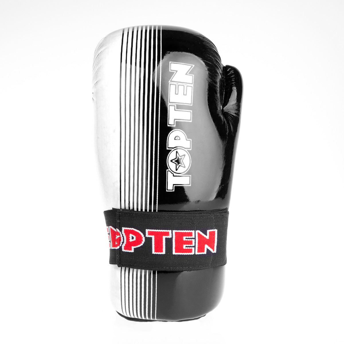 Otevřené rukavice Top Ten Glossy - černá/bílá, 2067-91LA