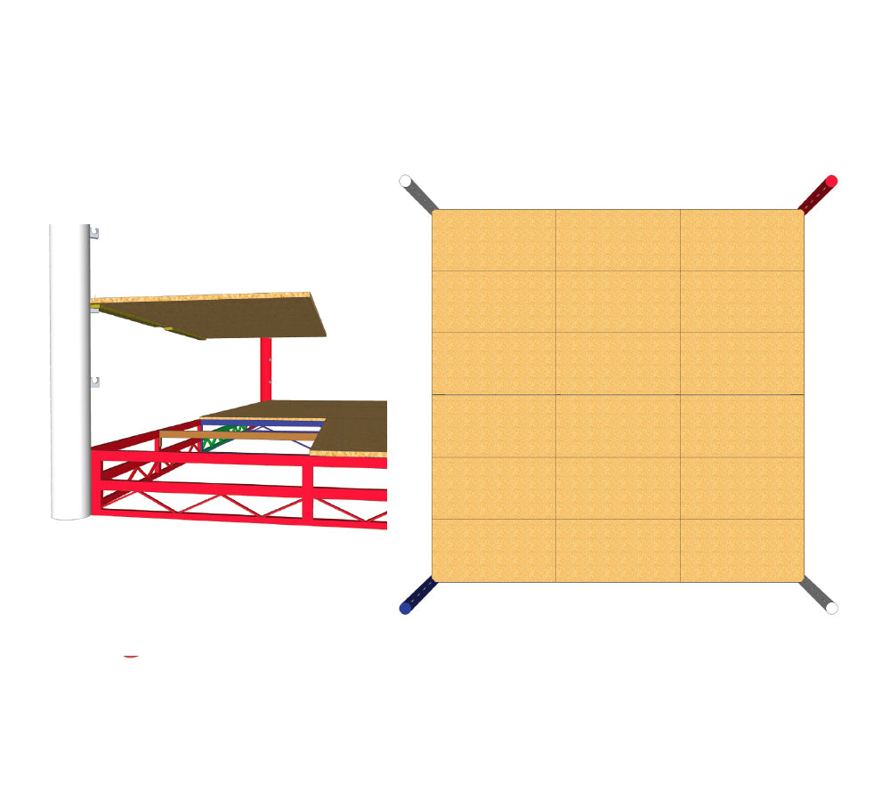 Tréninkový boxerský ring FIGHTER Stage 0.5m - 4 provazy, TBR-SM05