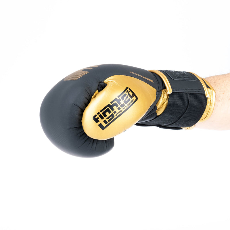 Boxerské rukavice Fighter Secure Fit - černá/zlatá