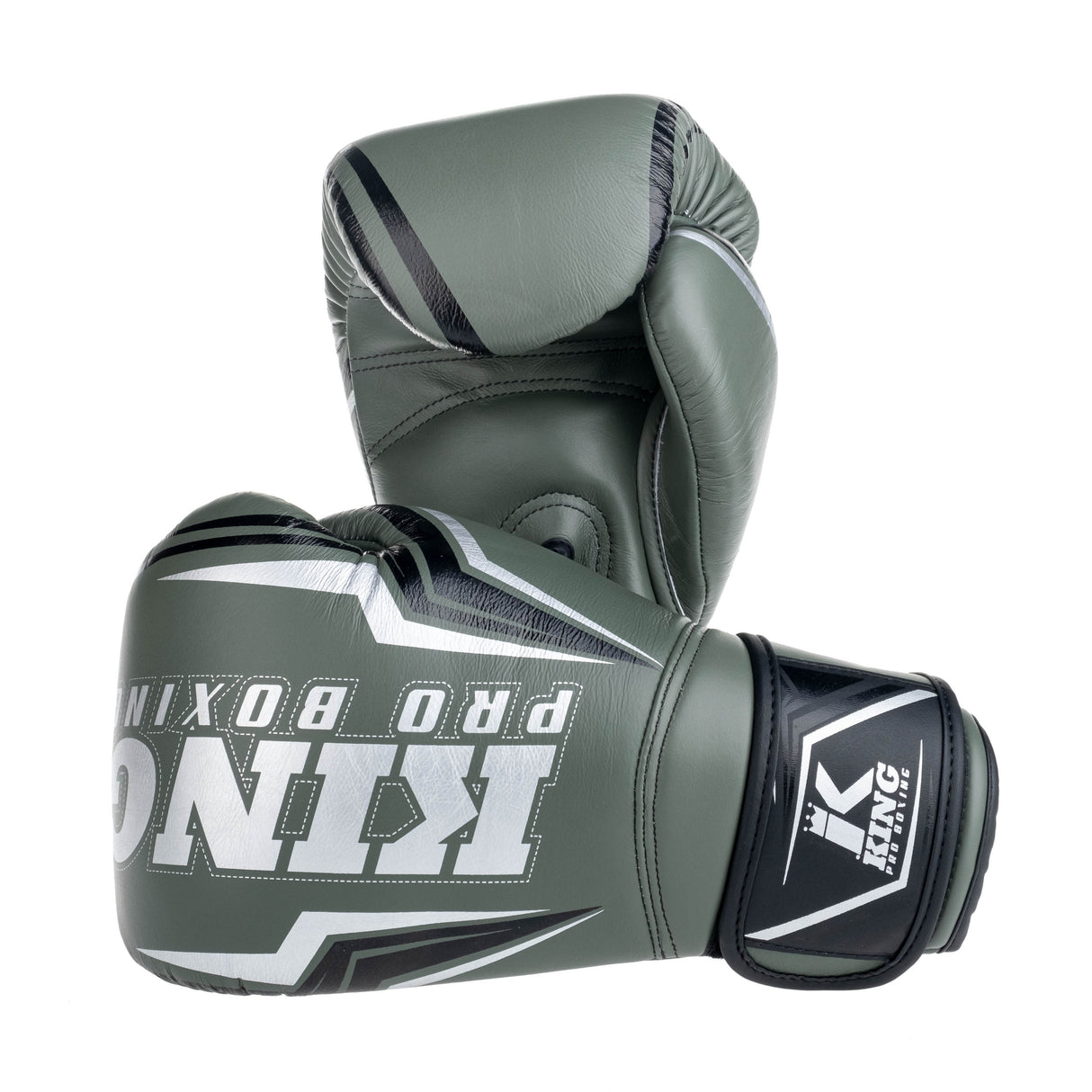 King Pro Boxing boxerské rukavice THOR - khaki/stříbrná