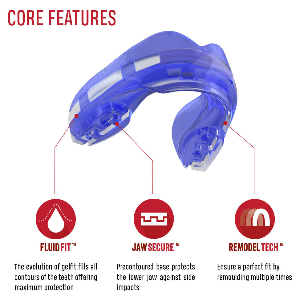 SAFEJAWZ Ortho chrániče zubů na rovnátka, modrá/senior