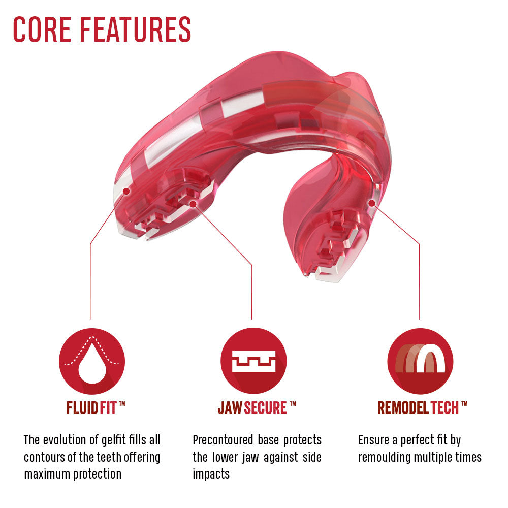 SAFEJAWZ Ortho chrániče zubů na rovnátka, růžová