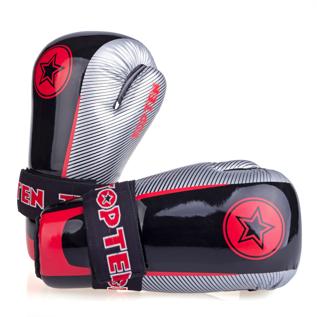 Otevřené rukavice Top Ten Glossy - černá/šedá, 2067-948S